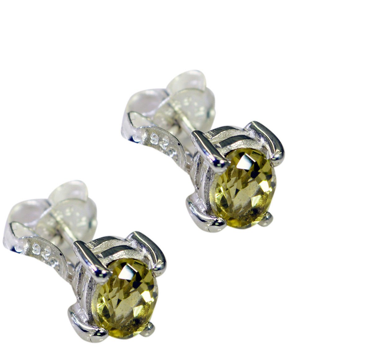 fair Lemon Quartz Solid Sterling Silver Yellow Earring genuine jaipur US