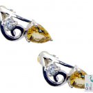 handsome Citrine 925 Solid Sterling Silver Yellow Earring genuine jewellery US