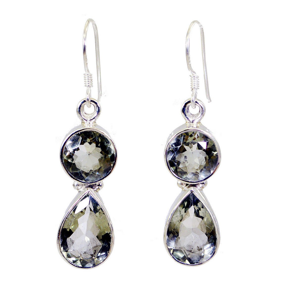 pulchritudinous Green Amethyst Sterling Silver Green Earring genuine Designer US