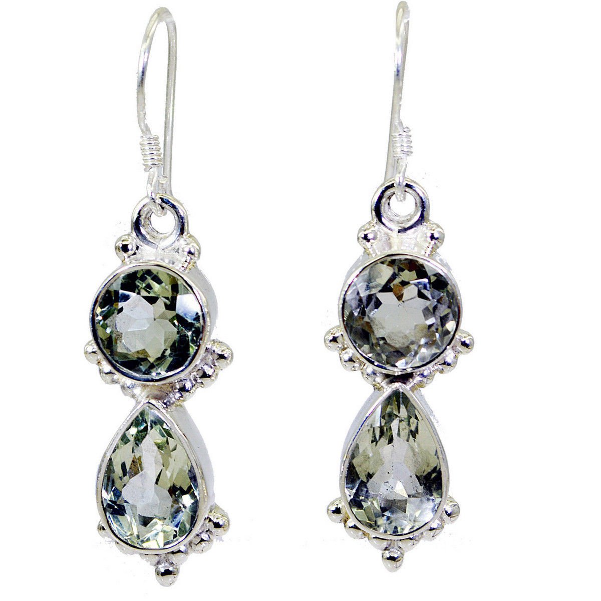 exquisite Green Amethyst 925 Sterling Silver Green Earring Natural general US