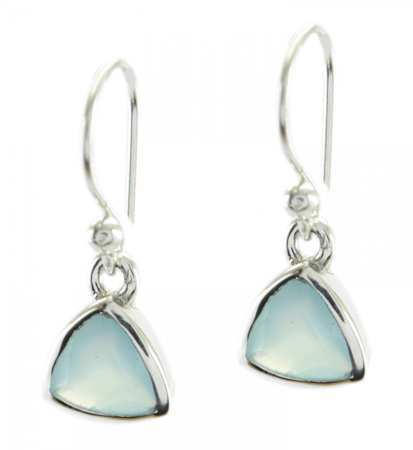 exquisite Aqua Chalcedony 925 Sterling Silver Blue Earring genuine jewellery US