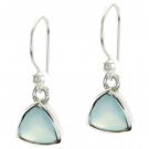 exquisite Aqua Chalcedony 925 Sterling Silver Blue Earring genuine jewellery US