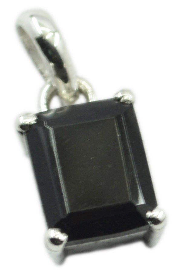 charming Black Onyx 925 Sterling Silver Black Pendant Natural common US