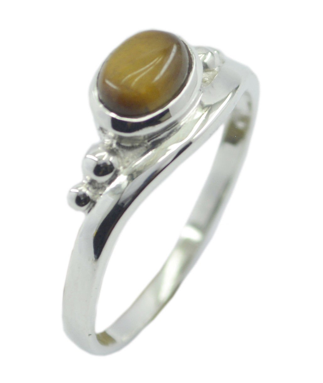 fine-looking Tiger Eye 925 Sterling Silver Brown Ring genuine general US