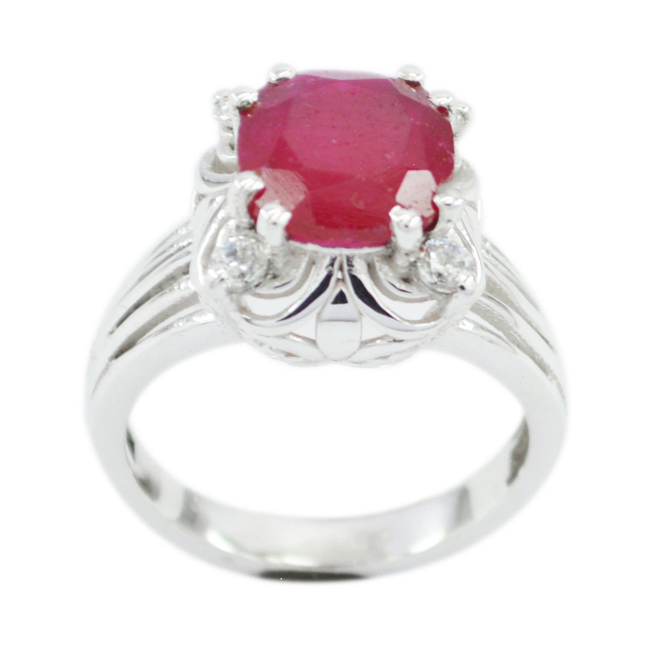 captivating Indian Ruby 925 Sterling Silver Red Ring Natural india US