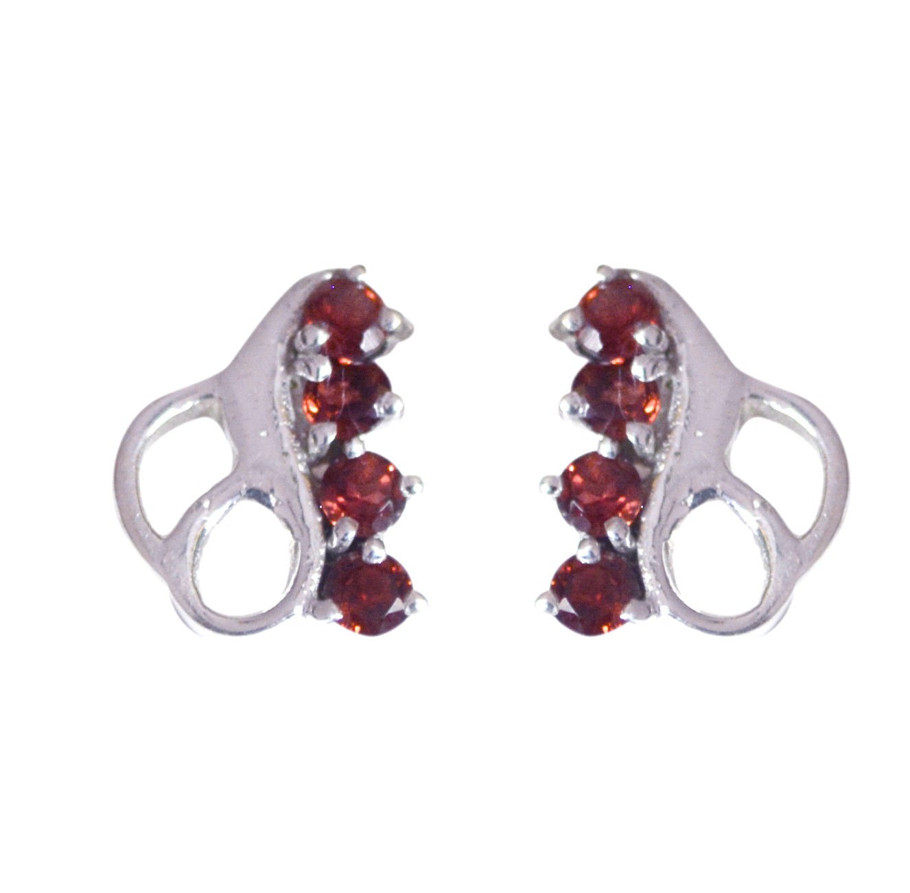 classy Garnet 925 Solid Sterling Silver Red Earring genuine india US