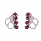 classy Garnet 925 Solid Sterling Silver Red Earring genuine india US