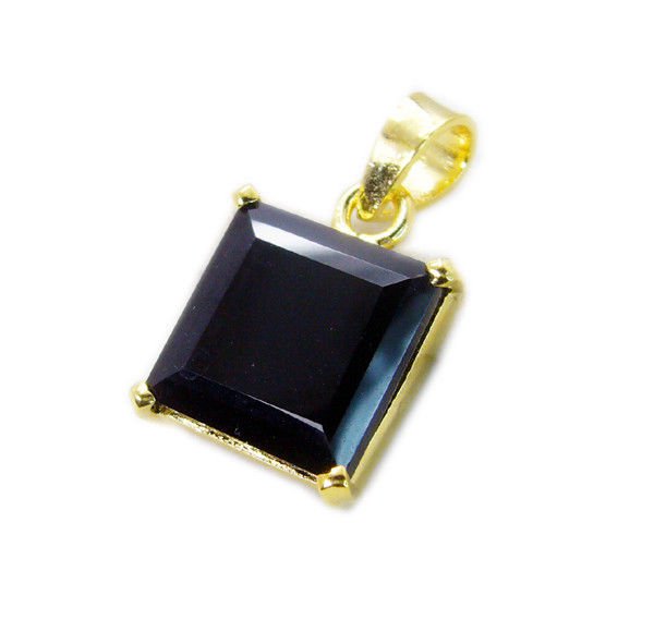 cute Black onyx Gold Plated Black Pendant Glass jaipur US