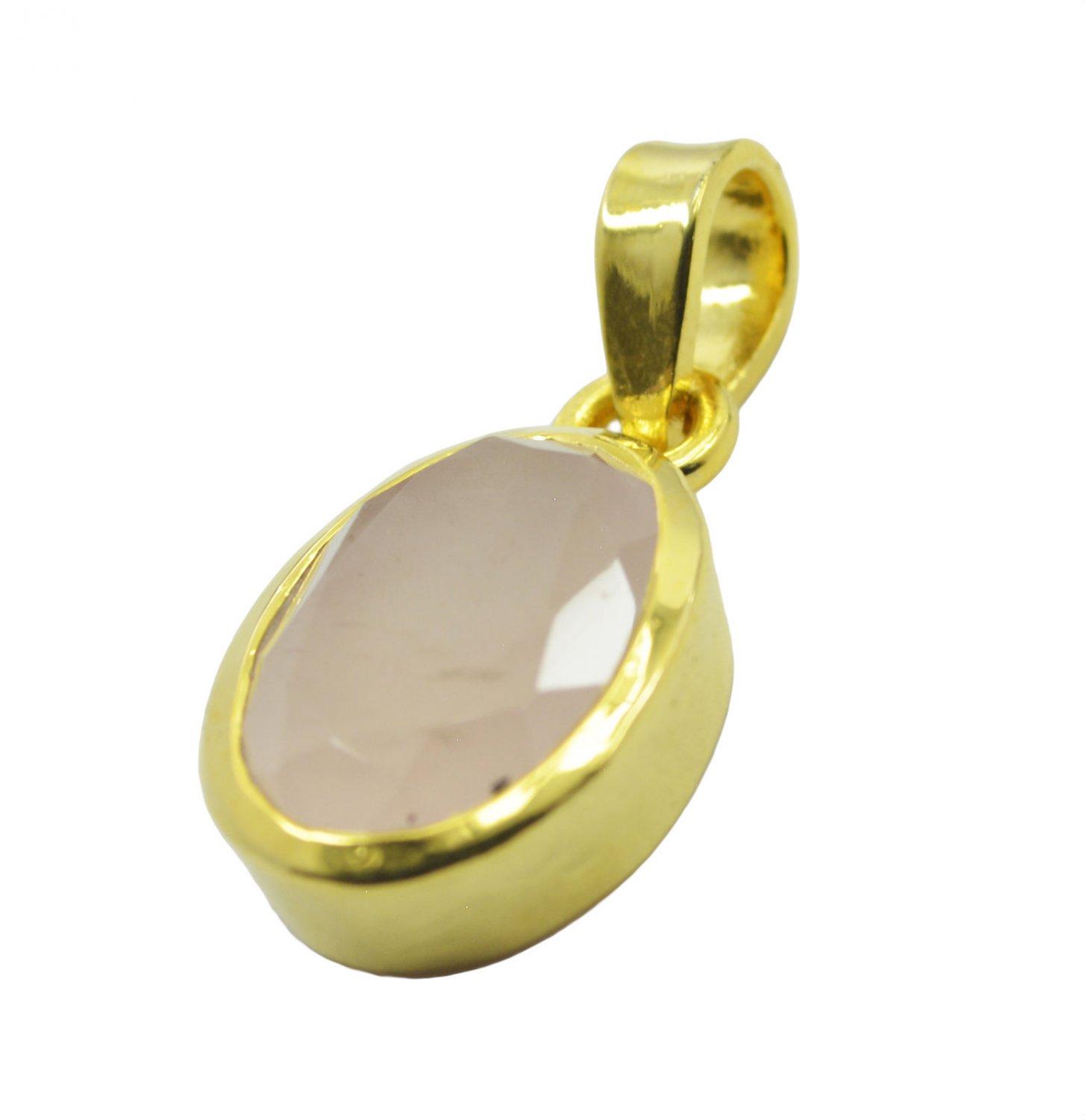 appealing Rose Quartz Gold Plated Pink Pendant Fashion common US
