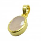 appealing Rose Quartz Gold Plated Pink Pendant Fashion common US