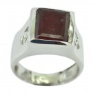 cute Indian Ruby 925 Sterling Silver Red Ring genuine jewelry US