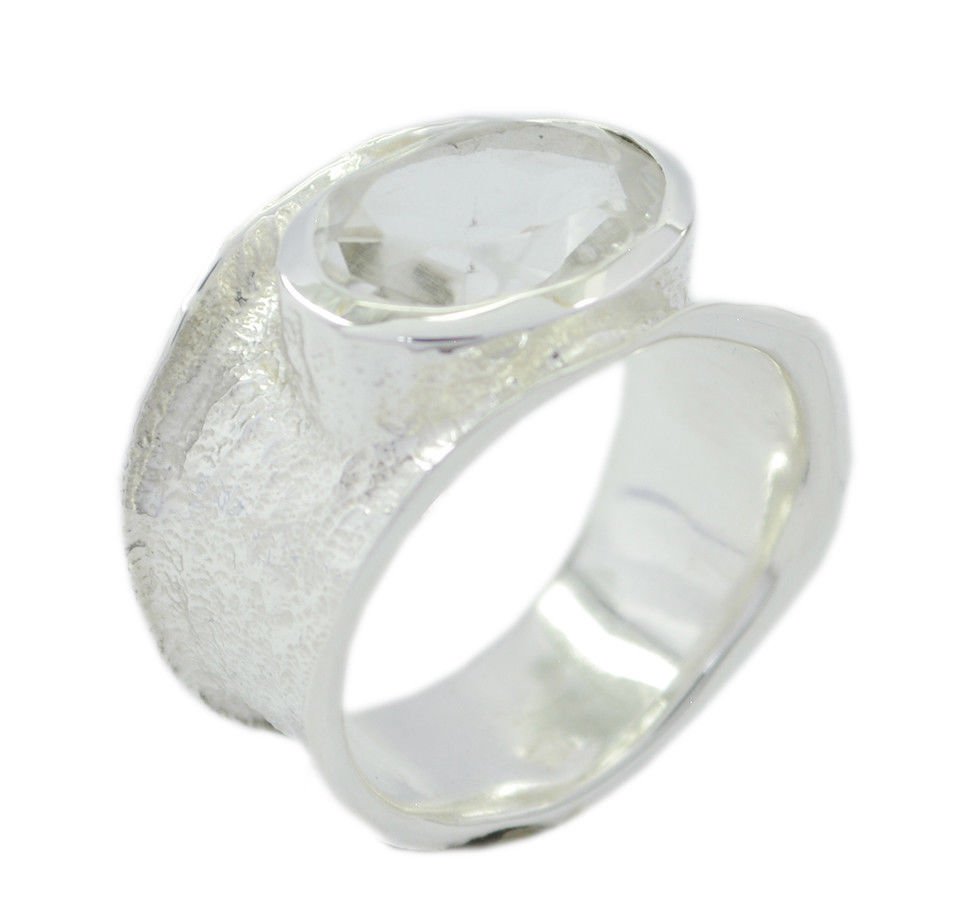 ideal Crystal Quartz 925 Sterling Silver White Ring genuine supplies US
