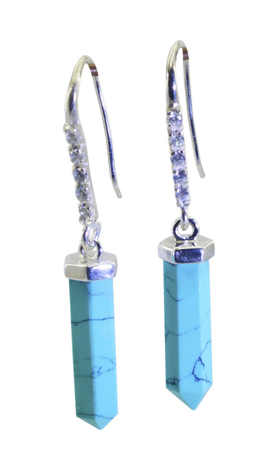 grand Turquoise 925 Solid Sterling Silver Multi Earring Natural indian US