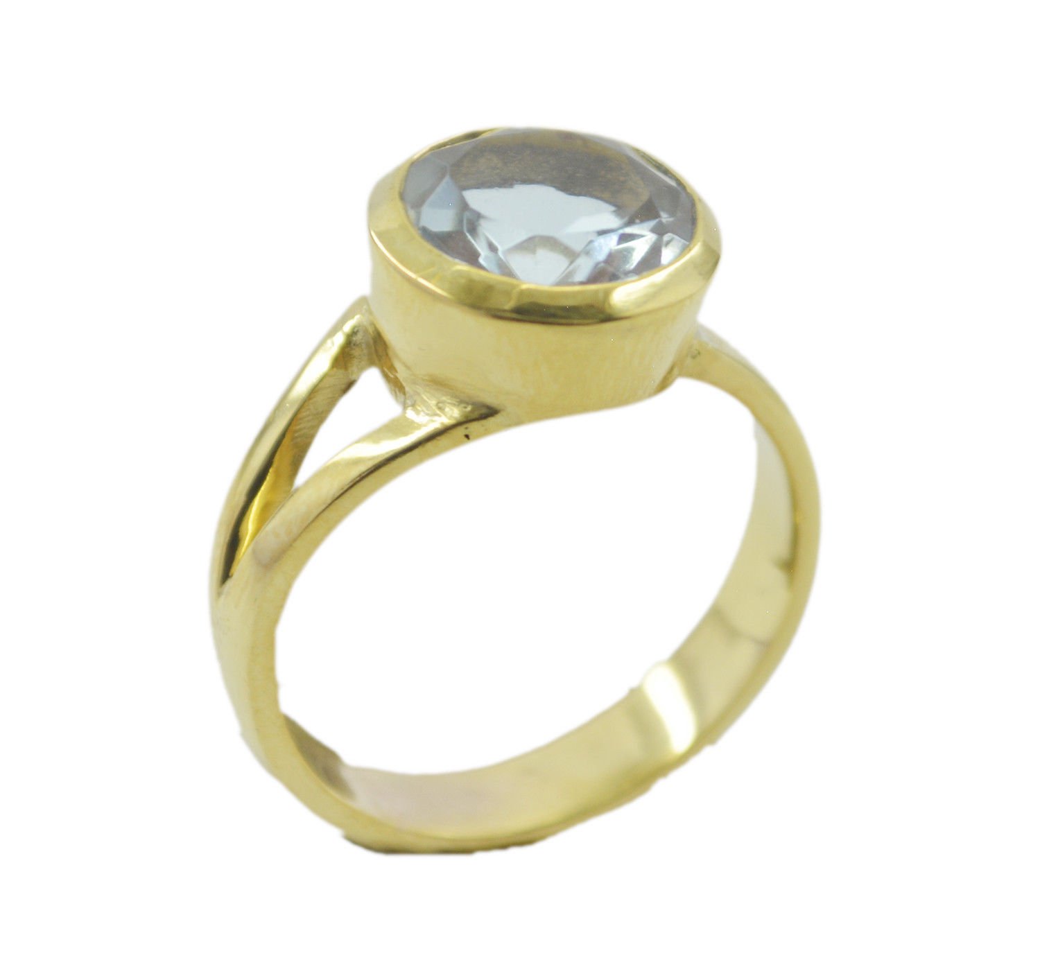 comely Alexandrite CZ Gold Plated Blue Ring Natural Designer US gift