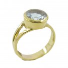 comely Alexandrite CZ Gold Plated Blue Ring Natural Designer US gift