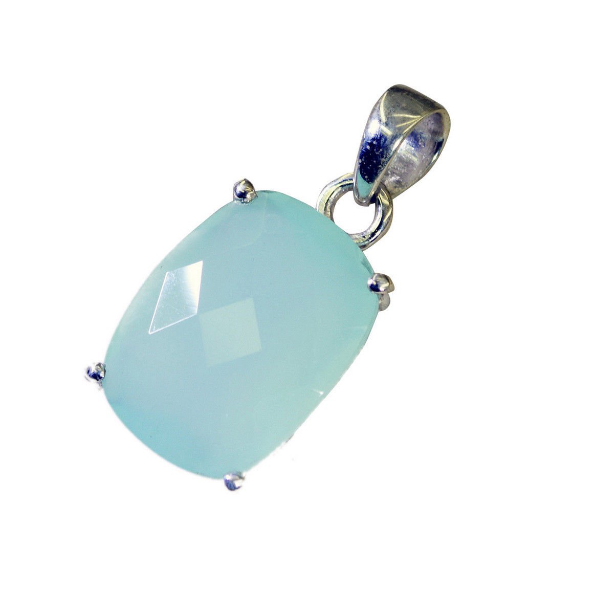 Aqua Chalcedony 925 Sterling Silver Solid pendant for Women Jewelry unique  US