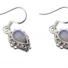 handsome Rainbow Moonstone 925 Solid Silver White Earring Natural indian US