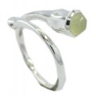 enticing Prehnite 925 Sterling Silver Green Ring genuine normaly US