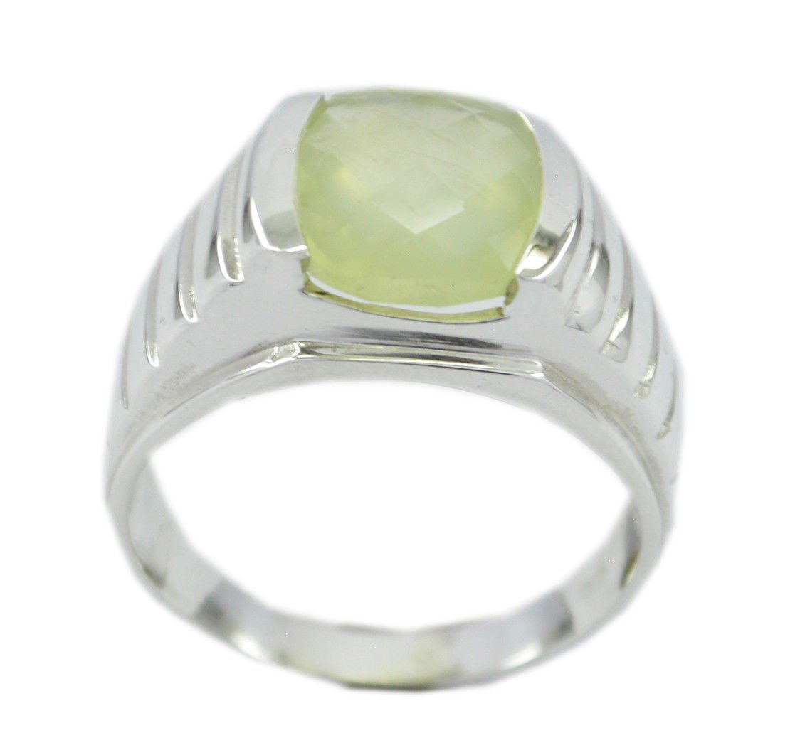 elegant Prehnite 925 Sterling Silver Green Ring Natural simply US