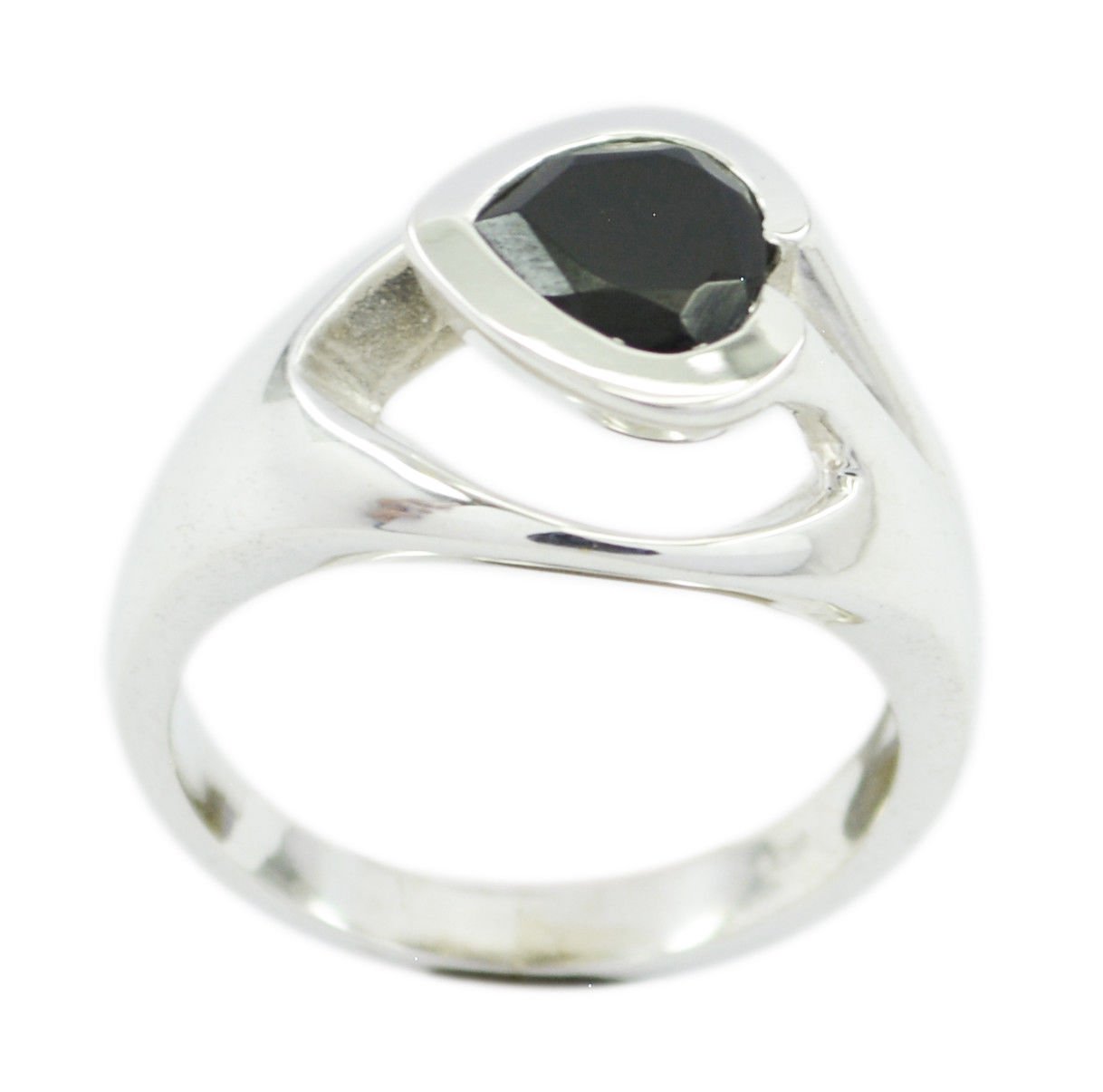 delicate Black Onyx 925 Sterling Silver Black Ring Natural normaly US