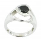delicate Black Onyx 925 Sterling Silver Black Ring Natural normaly US