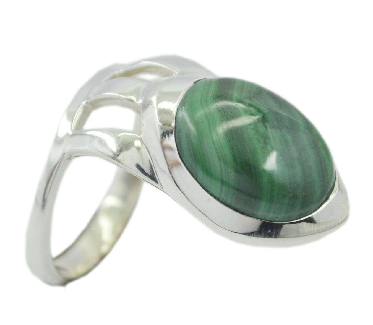 comely Malachite 925 Sterling Silver Multi Ring genuine regular US