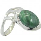 comely Malachite 925 Sterling Silver Multi Ring genuine regular US
