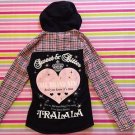 Tralala Pink Black Checked Hooded Shirt Size S Perfect for School