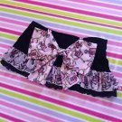 MA*RS Sugargloss Perfume Chain Print Black and Pink Mini Skirt with Bow