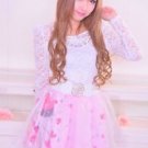 MA*RS Glitter Jewel Princess Pink Flared Skirt Gyaru Fashion