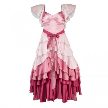white christmas dresses Hermione Granger Yule Ball Pink Ruffled A-Line Party Dress Harry Potter