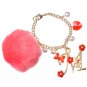 Disney Store Japan Minnie Mouse Pom Pom Swarovski Bag Clip