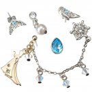 Disney Store Japan Frozen Elsa Swarovski 4 Earrings + Ear Clip Set