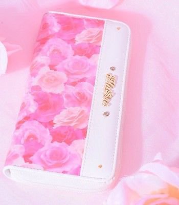 MA*RS Jewel Rose Glitter Stone White Wallet in Gyaru Style