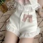 Sweet Lolita White Shorts with pink bows Size S