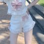 Sweet Lolita White Shorts with pink bows Size S