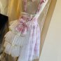 Sakura Love Idol Pink Plaids Patchwork Cute Girl Suspender Skirt with Necktie Lolita
