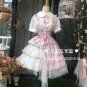 Sakura Love Idol Pink Plaids Patchwork Cute Girl Suspender Skirt with Necktie Lolita