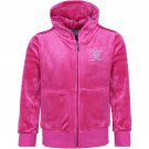 JUICY COUTURE Diamante Logo Velour Zip Hoodie in Pink