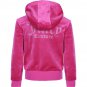 JUICY COUTURE Diamante Logo Velour Zip Hoodie in Pink