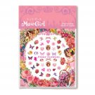 MewGirl Lovely Sweet Nail Pinky Flowers Stickers
