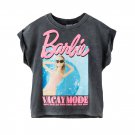 Zara Barbie Mattel Vacay Mode Dark Gray T-Shirt Size XS 34