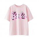 Zara Barbie Mattel Foil Print Pink T-Shirt Size XS 34