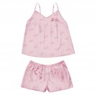 Pepco Barbie Mattel Women's Pink Satin Top + Shorts + Scrunchie Pyjamas Set Size XL
