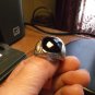 Mens Black Onyx Ring in Stainless Steel Size 12 NWT