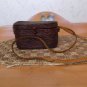 Genuine Wicker Basket Lined Cross Body Leather Strapped Purse