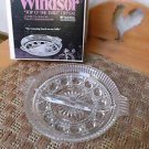 Federal Glass Windsor Crystal In Box 8 1/2 inch Divided Relish Plate EVC