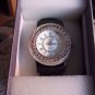 Strada Quartz Austrian Crystal Watch With Black Bracelet Cuff Band *NIB*