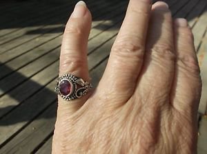 Beautiful Bali Style Niassa Ruby in Sterling Silver Sz. 5 NWT
