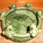 Vintage 6 Frog Majolica Pottery Planter Bowl *EVC*